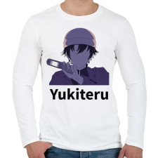 PRINTFASHION Mirai Nikki - Yukiteru - Férfi hosszú ujjú póló - Fehér férfi póló
