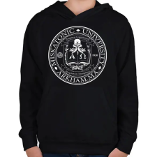 PRINTFASHION Miskatonic University - Gyerek kapucnis pulóver - Fekete gyerek pulóver, kardigán