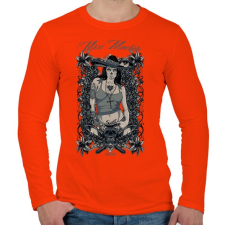 PRINTFASHION Miss macséta - Férfi hosszú ujjú póló - Narancs férfi póló