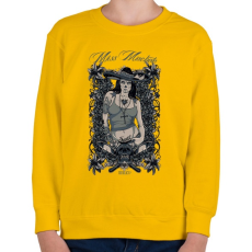 PRINTFASHION Miss macséta - Gyerek pulóver - Sárga