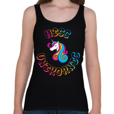 PRINTFASHION Miss Unikornis - Női atléta - Fekete