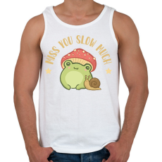 PRINTFASHION Miss you slow much - Férfi atléta - Fehér