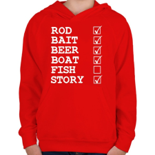 PRINTFASHION Missing fish - Gyerek kapucnis pulóver - Piros gyerek pulóver, kardigán