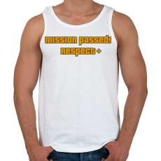PRINTFASHION MISSION PASSED! RESPECT+ - Férfi atléta - Fehér