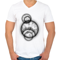 PRINTFASHION misztikus6 - Férfi V-nyakú póló - Fehér