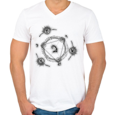 PRINTFASHION misztikus - Férfi V-nyakú póló - Fehér férfi póló