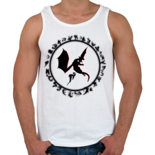 PRINTFASHION misztikus-sárkányos logo  - Férfi atléta - Fehér atléta, trikó