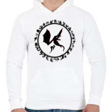 PRINTFASHION misztikus-sárkányos logo  - Férfi kapucnis pulóver - Fehér
