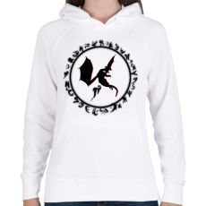 PRINTFASHION misztikus-sárkányos logo  - Női kapucnis pulóver - Fehér