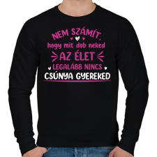PRINTFASHION Mit dob az élet - Férfi pulóver - Fekete férfi pulóver, kardigán