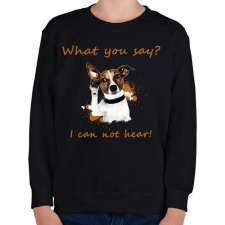 PRINTFASHION Mit mondasz? Nem hallom! - Gyerek pulóver - Fekete gyerek pulóver, kardigán
