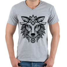 PRINTFASHION Mitikus állat - Férfi V-nyakú póló - Sport szürke