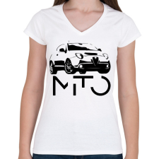 PRINTFASHION Mito Alfa - Női V-nyakú póló - Fehér női póló