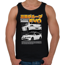 PRINTFASHION Mitsubishi evo - Férfi atléta - Fekete