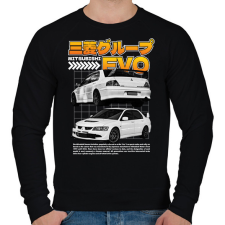 PRINTFASHION Mitsubishi evo - Férfi pulóver - Fekete férfi pulóver, kardigán
