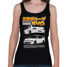 PRINTFASHION Mitsubishi evo - Női atléta - Fekete