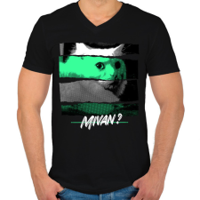 PRINTFASHION Mivan? - Férfi V-nyakú póló - Fekete férfi pulóver, kardigán