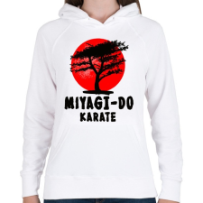 PRINTFASHION miyagi-do karate - Női kapucnis pulóver - Fehér női pulóver, kardigán