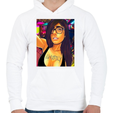 PRINTFASHION MK - Férfi kapucnis pulóver - Fehér férfi pulóver, kardigán