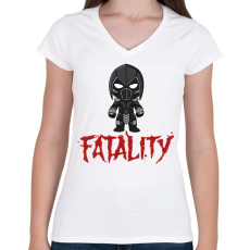 PRINTFASHION MK Noob Saibot - Női V-nyakú póló - Fehér