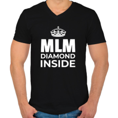 PRINTFASHION MLM DIAMOND INSIDE - Férfi V-nyakú póló - Fekete