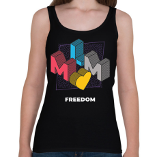 PRINTFASHION MLM FREEDOM - Női atléta - Fekete