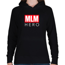 PRINTFASHION MLM HERO - Női kapucnis pulóver - Fekete női pulóver, kardigán