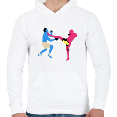 PRINTFASHION MMA - Férfi kapucnis pulóver - Fehér