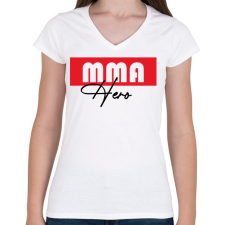 PRINTFASHION MMA hero - Női V-nyakú póló - Fehér női póló