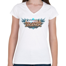 PRINTFASHION Mobile Legends - Női V-nyakú póló - Fehér női póló