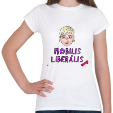 PRINTFASHION Mobilis Liberális - Női póló - Fehér női póló