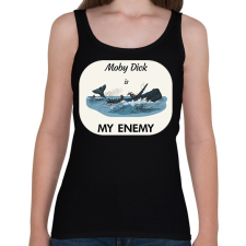 PRINTFASHION Moby Dick is my enemy - Női atléta - Fekete női trikó