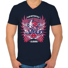 PRINTFASHION Mocskos motorok - Férfi V-nyakú póló - Sötétkék férfi póló
