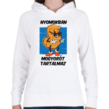 PRINTFASHION Mogyoró - Női kapucnis pulóver - Fehér női pulóver, kardigán