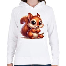 PRINTFASHION mókus1 - Női kapucnis pulóver - Fehér