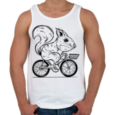 PRINTFASHION Mókus biciklin - Férfi atléta - Fehér