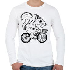 PRINTFASHION Mókus biciklin - Férfi hosszú ujjú póló - Fehér