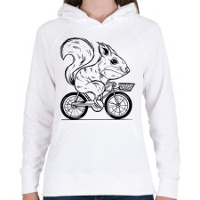PRINTFASHION Mókus biciklin - Női kapucnis pulóver - Fehér női póló