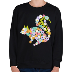 PRINTFASHION Mókus virág - Gyerek pulóver - Fekete