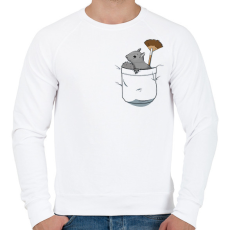 PRINTFASHION Mókus zsebben - Férfi pulóver - Fehér