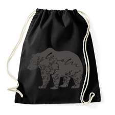 PRINTFASHION Mom bear szürke - Sportzsák, Tornazsák - Fekete tornazsák