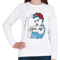 PRINTFASHION Mom Life - Női pulóver - Fehér