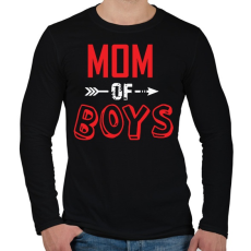 PRINTFASHION Mom of boys - Férfi hosszú ujjú póló - Fekete
