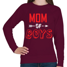 PRINTFASHION Mom of boys - Női pulóver - Bordó női pulóver, kardigán