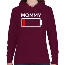PRINTFASHION MOMMY - Női kapucnis pulóver - Bordó