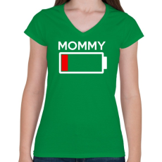 PRINTFASHION MOMMY - Női V-nyakú póló - Zöld