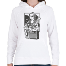 PRINTFASHION Mona Lisa gitáros - Női kapucnis pulóver - Fehér