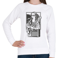 PRINTFASHION Mona Lisa gitáros - Női pulóver - Fehér női pulóver, kardigán