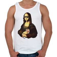PRINTFASHION Mona lisa kebebbal - Férfi atléta - Fehér atléta, trikó