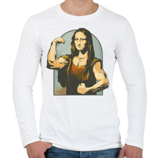 PRINTFASHION Mona Lisa kigyúrva - Férfi hosszú ujjú póló - Fehér